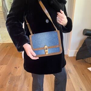 YSL denim Carre satchel